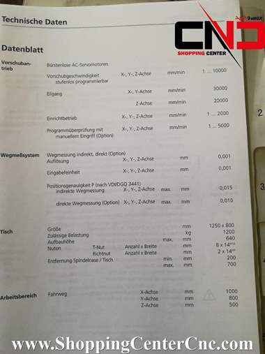 فرز سی ان سی سه محور deckel maho dmc 100v ساخت آلمان